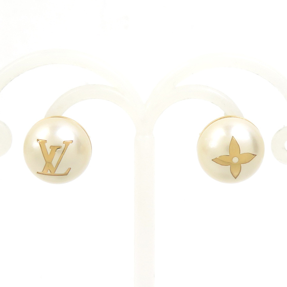 Louis Vuitton My Mix Stud Earrings with Pearl and Faux Metal in White Gold W...